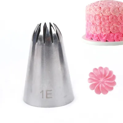 #1E Large Cream Icing Piping Nozzles Stainless Steel Flower Nozzle Cake Tool • £3.13