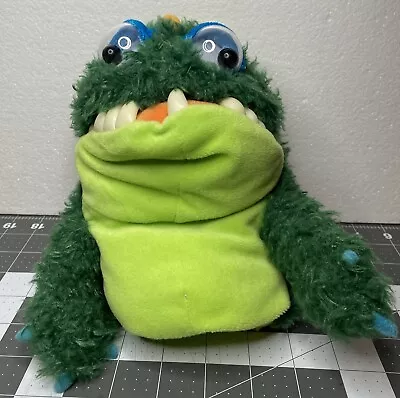 Manhattan Toy Monster Gulp Hand Puppet Toothy Googly Eyes Stuffed Plush Green • $22.99