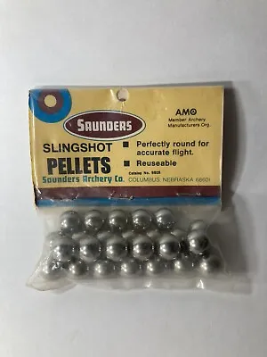 Vtg Saunders Slingshot Pellets NOS Original Packaging Metal Ammo Nebraska • $12