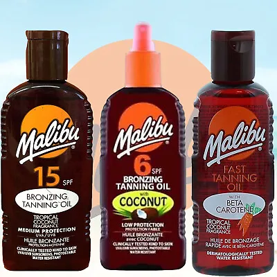 Malibu Bronzing And Tanning Oil With Sun Protection - Choose Type  &  Size • £4.99