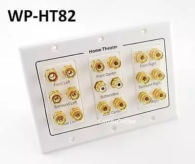 3-Gang 8.2 Surround Sound Distribution Audio Wall Plate W/ 2-RCA WP-HT82 • $34.99