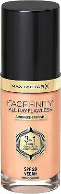 Max Factor Facefinity All Day Flawless Airbrush Finish Foundation Golden N75 • £8.75