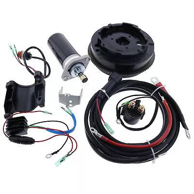 Electric Start Motor Flywheel Kit For 2 Stroke 15HP Yamaha Outboard 15MSHT • $414.75