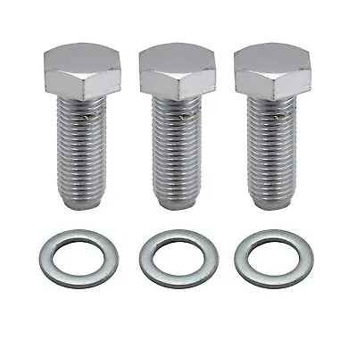 SB Chevy Chrome Crank Pulley Bolt Kit  3/8 -24 X 1  Hot Rod Rat Rod 283 327 350  • $8.99