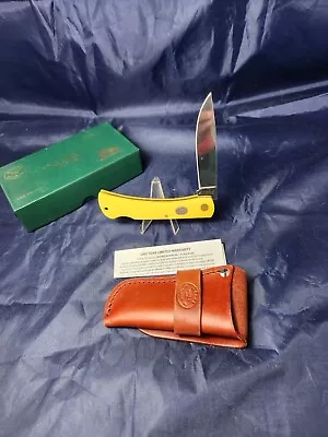 Moore Maker USA 3103 LBB Large Lockback Knife Yellow Delrin Handle 2023 NIB • $71.50