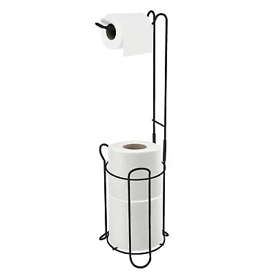 £12.99 • Buy Toilet Paper Roll Holder Floor Free Standing Bathroom Tissue Loo Rolls Storage