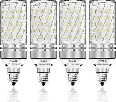 12W LED Candelabra Light Bulbs Non-Dimmable LED Chandelier Bulbs Pack Of 4 • $12.95