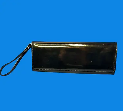 Vintage Nordstrom Evening Bag Black Patent Leather Clutch Wristlet • $24.83