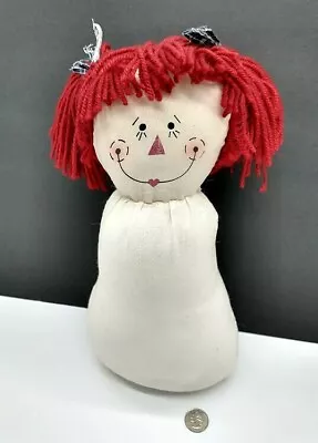 Vintage Raggedy Ann Doll Head & Body Stuffed Muslin Weighted Bottom Decor Crafts • $9.99