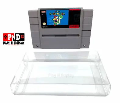 10 SNES Super Nintendo Cartridge Cart Box Protectors Clear Case Sleeve Thick CIB • $7.99