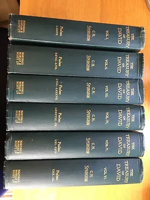 C.H. Spurgeon - Treasury Of David; Set Of 6 Volumes -ILLUSTRATED By E.H. Fitchew • $186.50
