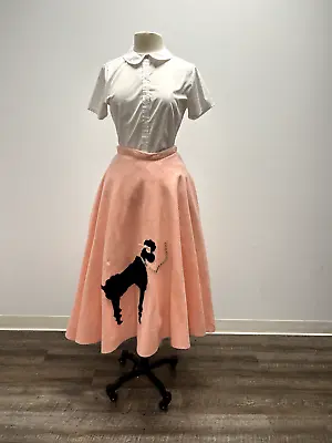 Vintage Handmade Peach Felt Poodle Skirt 1950s Grease Costume Play • $45