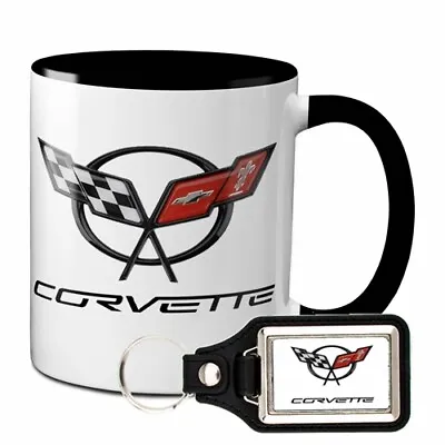 $19.99 • Buy CORVETTE COFFEE MUG 11oz WITH MATCHING KEYCHAIN CHEVY GM KEY CHAIN RING