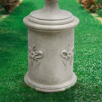 $619.90 • Buy 28  European Manor English Floral Bow Statue, Plinth, Sculpted Garden Column 44L