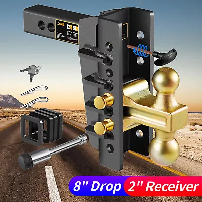 2''Inch Receiver 8'' Drop Trailer Towing Hitch Tow 2 Ball 2  & 2-5/16'' 25000lbs • $139