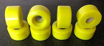 57mm X 33mm Quad Rollerskate Skateboard Wheels Neon Fluo - 8 NOS Yellow Wheels • £18.49