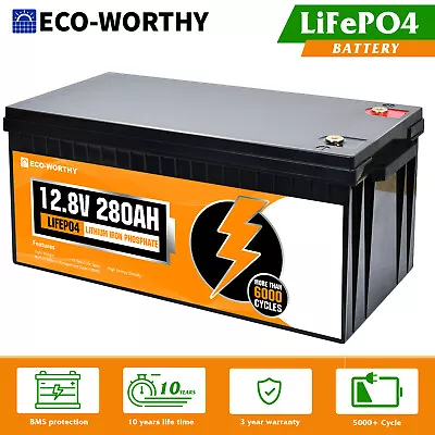 300Ah 280Ah 12V LiFePO4 Lithium Battery Charger 4000+ Cycle 24V/36V/48V For RV • £514.99