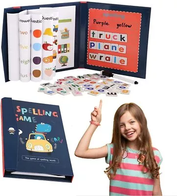 Magnetic Book Word Spelling Game Toys For Kids Letters Cards Educational Gift 3D • $15