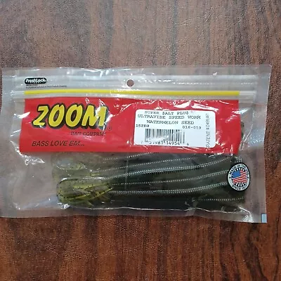 Zoom 018019 Ultra-Vibe Speed Worm Fishing Lure 6 Inch 15 Per Pack WatermelonSeed • $8.49