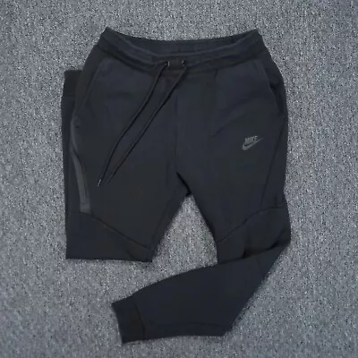 Nike Pants Mens Small Black Sportswear Tech FleeceJogger Tapered Zip Pocket • $46.80