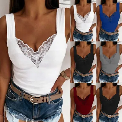 £3.49 • Buy UK Womens Sleeveless Blouse T-Shirt Tank Plus Size Ladies Summer Tops Cami Vest