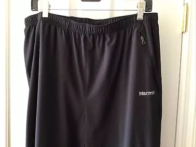 Marmot Men’s Black Pant Size Large  Elastic Waist Zippered Pockets And Ankles • $20