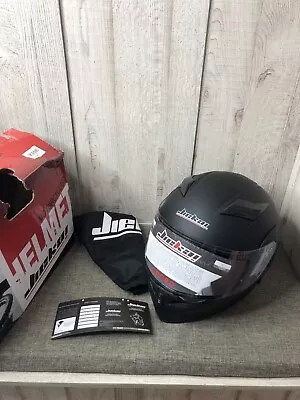 Jiekai Black Motocyclist JK-902 Certified Motocycle Helmet Size Large • $74.99