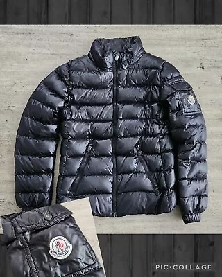 Women's Moncler Bady Down Puffer Jacket Sz 1 Black Y2K Goose Bubble Bomber • $249.99