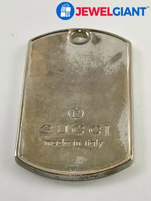 $12.50 • Buy Gucci Sterling Silver Dog Tag Pendant 48mm X 26mm Made In Italy 20.2 G #eh588