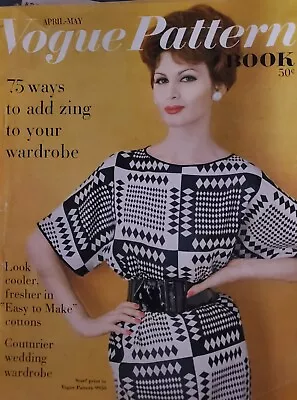 Vintage *Rare* VOGUE PATTERN BOOK / Magazine April - May 1960 Vol. 34 No. 5 • $74.99