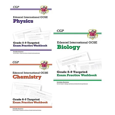 Cgp Igcse 9-1 Edexcel International Gcse Chemistry Biology Physics 3 Books Set • £22.99