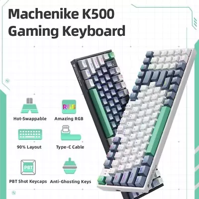 Keyboard K500 PC RGB Hot BackLight Mac Mechanical Swappable Gaming Desktop For • £76.79