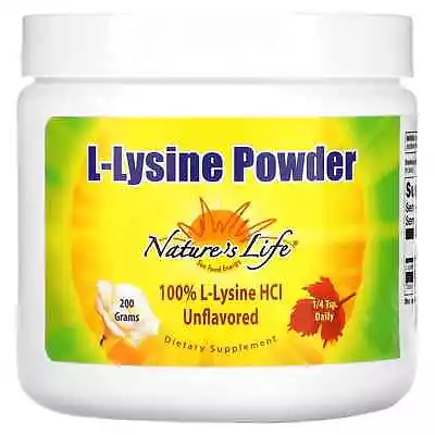 Nature's Life L-Lysine Powder Unflavored 200 G.  Exp Date:07/2026 • $31.50