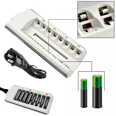 8 Slot Battery Charger For Ni-MH Ni-CD AA AAA Rechargeable Batteries US Seller • $11.95