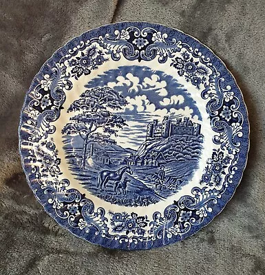 Vintage British Anchor Blue & White Ironstone Dinner Plate Olde Country Castles • £10