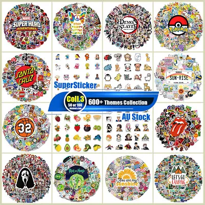 1000+ Various Themes Collection 4-3 Anime Kids Game Cartoon Skateboard Stickers • $3.99