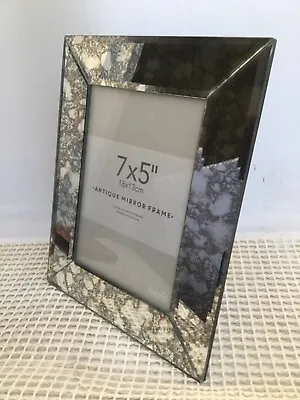 Antique Design Mirror Photo Frame Dunelm Mottled Grey Picture Size 7 X 5” • £12.99