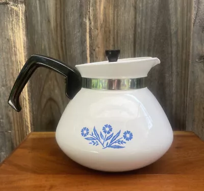 Vintage CORNING WARE Blue Cornflower - 1 Lt 4 Cup Water Coffee/ Tea Pot Enameled • $35