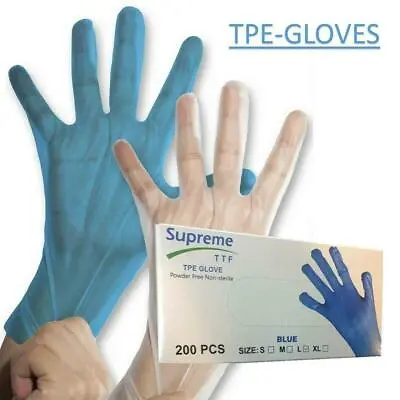 £0.99 • Buy Plastic Disposable Food Grade TPE Gloves Kitchen, Cleaning Latex Vinyl - Free  