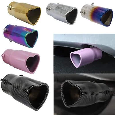 Heart Shaped Car Stainless Steel Rear Exhaust Pipe Tail Muffler Tip • $28.88