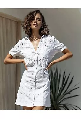KOOKAI Size 38 Emma Broidery White Mini Dress • $20