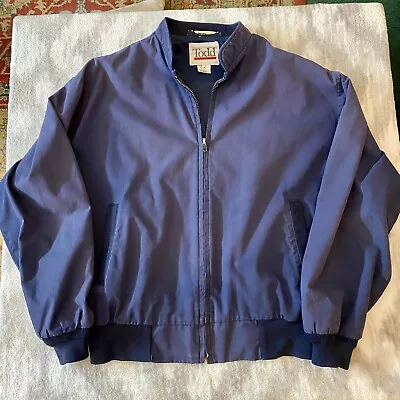 VTG 80s Todd Brand Full Zip Work Mechanic Bomber Jacket Grunge Mens Large Blue • $29.75