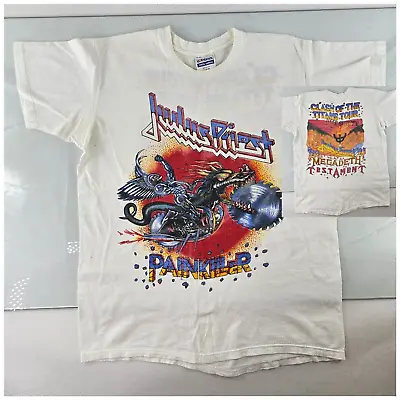 VTG 1990 Judas Priest Painkiller Band Concert T-Shirt L Clash Of The Titans Tour • $399.95