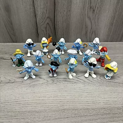 Vintage SMURFS Figures Lot Of 16 McDonald's Happy Meal Toy 2011 2013 Peyo 3” PVC • $20