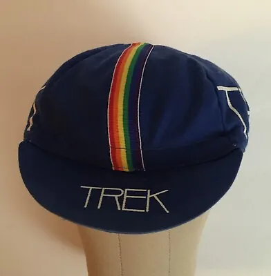 VINTAGE TREK CYCLING BIKING HAT CAP Rainbow Stripe Red 80’s 90’s Made In USA • $21.50