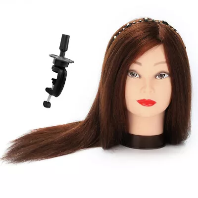 Mannequin Head For Hairdresser Hairdressing Training Practice With Clamp Holder • $110.53