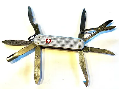 Vintage SWISS ARMY KNIFE Victorinox  - 8 Tools - 2.25  Silver EXecutive Retired • $40