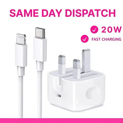 IPhone 15 Fast Charging PD Plug USB-C Charger Cable 14 13 12 11 Pro Max 20W 65W • £4.99