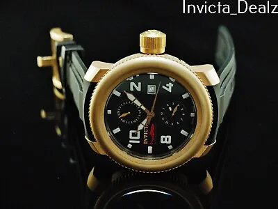 RARE Invicta 50mm Sea Hunter Swiss Made Gmt  Black Dial Strap SS Watch • $129.99