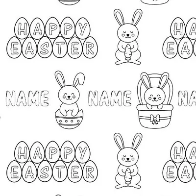 Colour In Easter Bunny Personalised Gift Wrapping Paper • £3.49